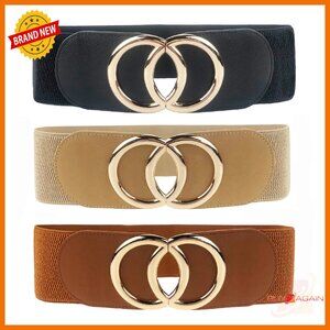 Elastic Wide Stretch Waist Cinch Belt For Dresses Tops Shirts